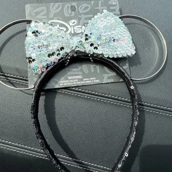 Disney Sequin Bow Headband Silver and black - Picture 3 of 5
